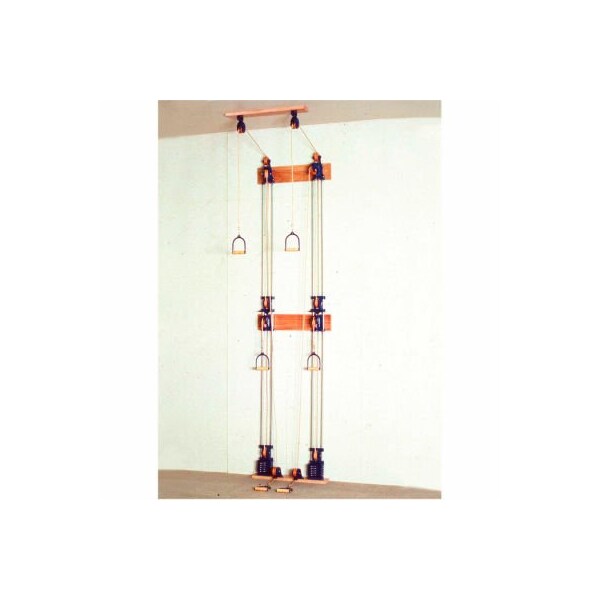 Triple Handle Chest/Floor/Overhead Weight Pulley System with Single Weight Stack, 5 x 2.2 lb Weights